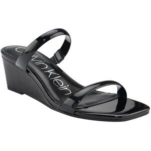 Calvin Klein Kenza Black Wedge Sandals. Size 6.5